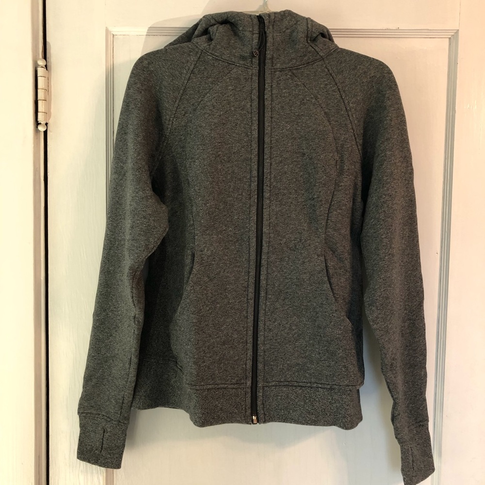 EUC Lululemon Scuba Hoodie Full Zip Jacket dark heather grey/gray